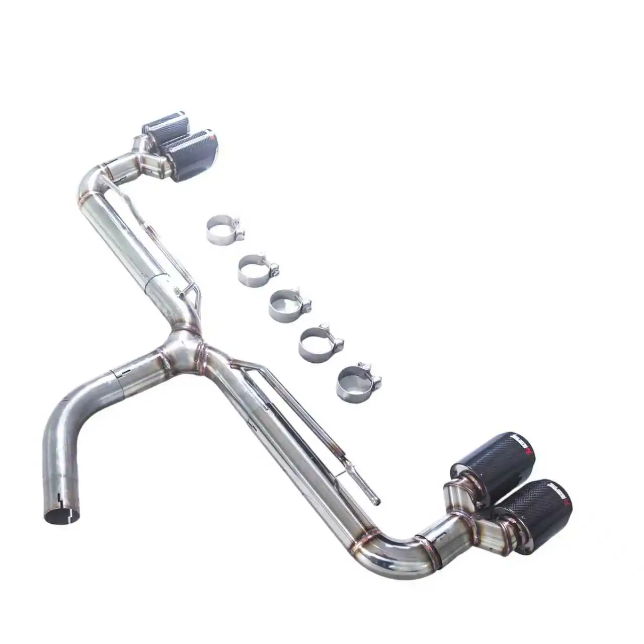 Quad Tip Exhaust Muffler System for Volkswagen Golf 7 / 7.5 & Audi A3 / Scirocco 1.4T 2.0T – SUS 304 Stainless Steel Rear Four-Out Exhaust - Image 4