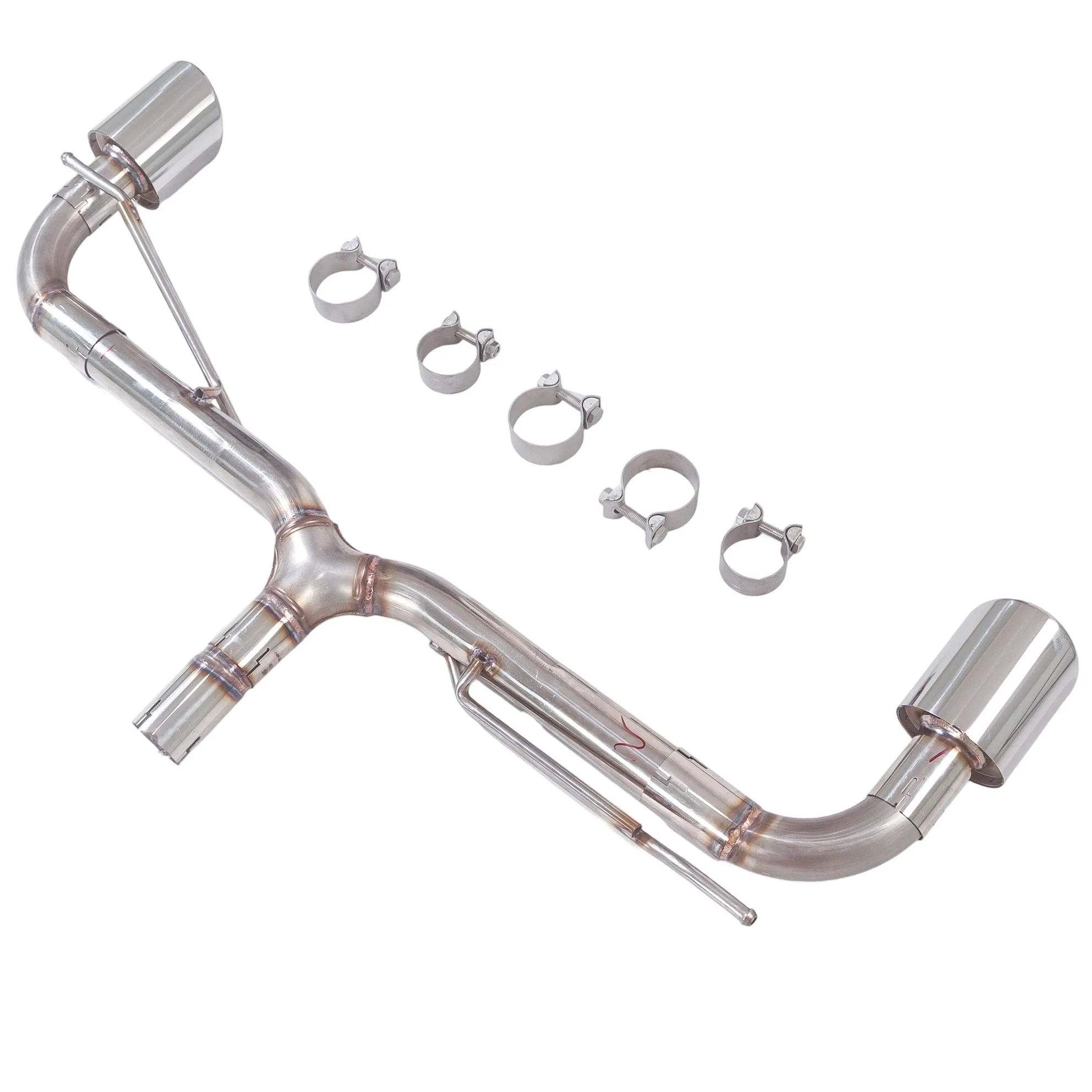 Performance Dual Exhaust System for Volkswagen Golf GTI MK5 MK6 MK7 MK8 & Scirocco / Audi A3 – SUS 304 Stainless Steel Rear Muffler