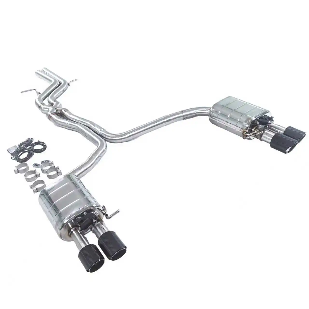 Valve-Controlled Catback Exhaust System for Audi S4 / S5 B8 3.0T & 4.2L – SUS 304 Quad Tip Performance Muffler - Image 2