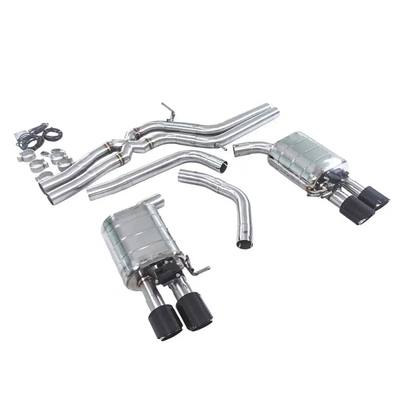 Valve-Controlled Catback Exhaust System for Audi S4 / S5 B8 3.0T & 4.2L – SUS 304 Quad Tip Performance Muffler - Image 6