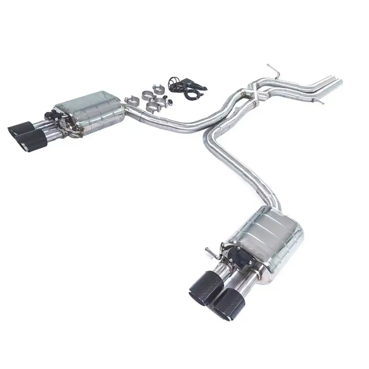 Valve-Controlled Catback Exhaust System for Audi S4 / S5 B8 3.0T & 4.2L – SUS 304 Quad Tip Performance Muffler - Image 5