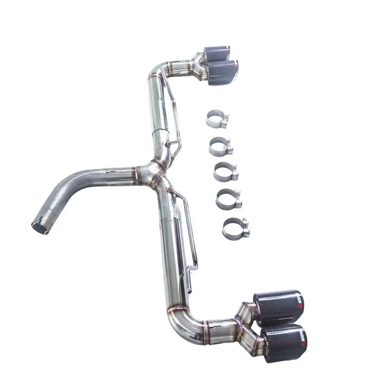 Quad Tip Exhaust Muffler System for Volkswagen Golf 7 / 7.5 & Audi A3 / Scirocco 1.4T 2.0T – SUS 304 Stainless Steel Rear Four-Out Exhaust - Image 6
