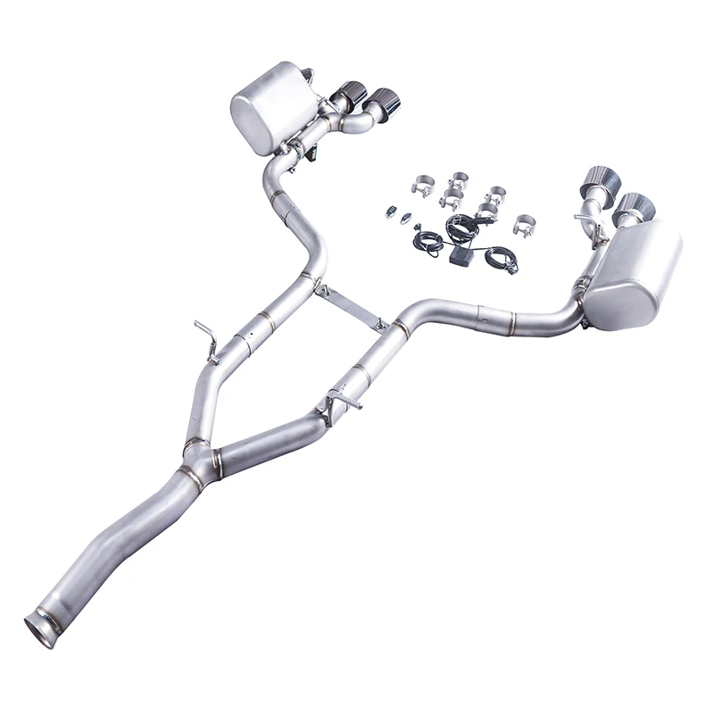 Mercedes-Benz C-Class W204 C180 C200 2.0T Catback Exhaust System Quad Exit 304 Stainless Steel Performance Upgrade (2008–2014)