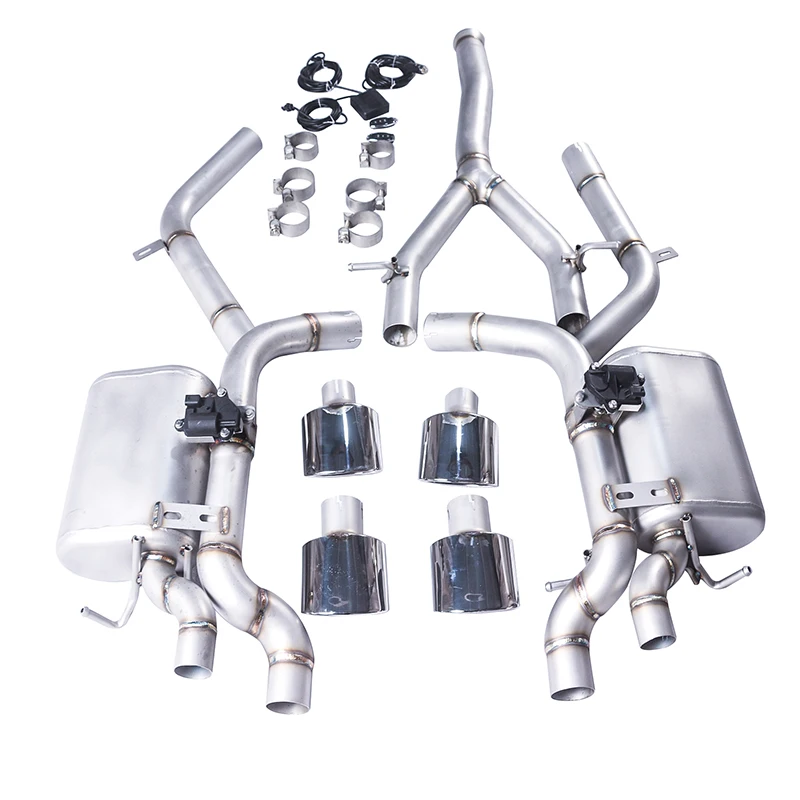 Mercedes-Benz C-Class W204 C180 C200 2.0T Catback Exhaust System Quad Exit 304 Stainless Steel Performance Upgrade (2008–2014) - Image 3