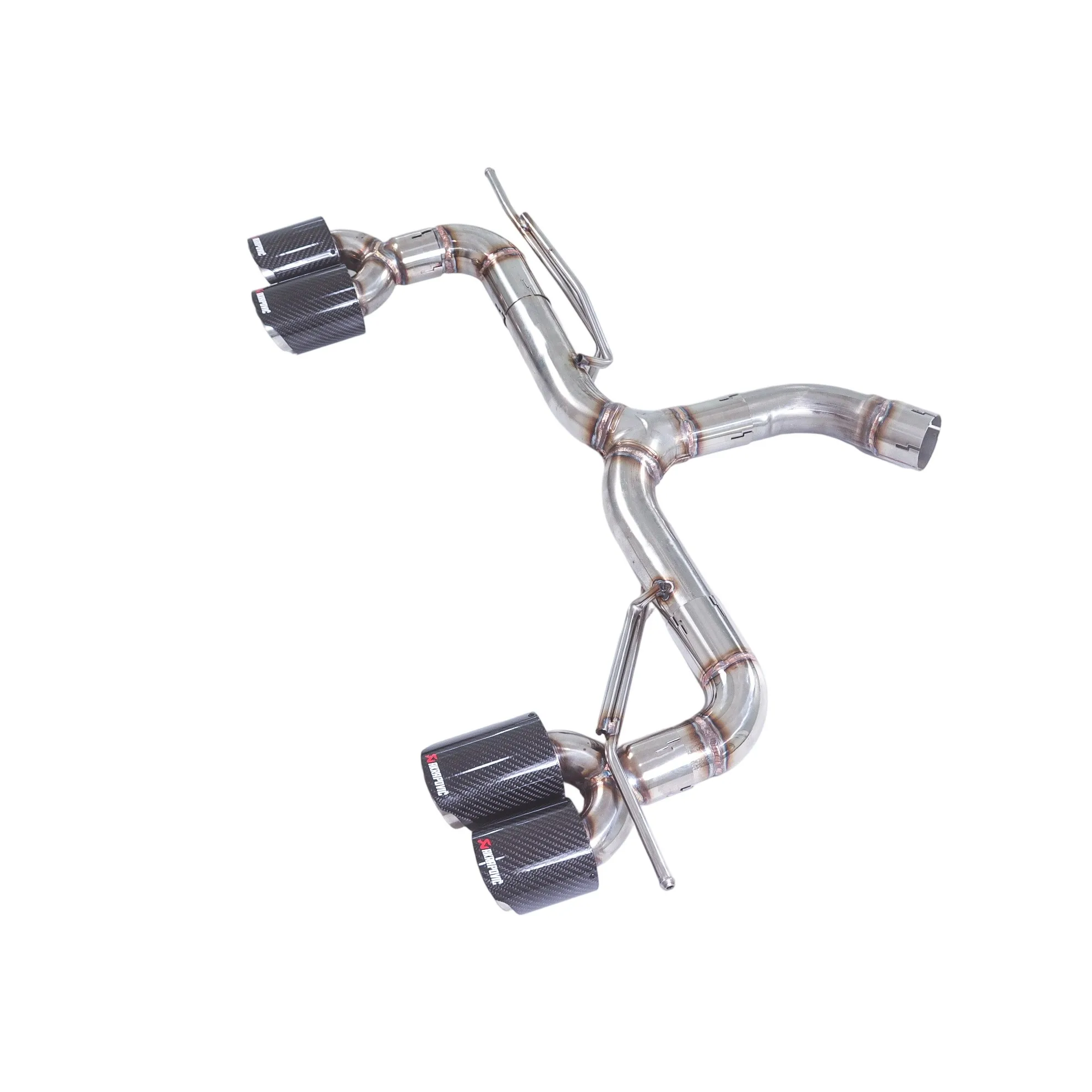 Volkswagen Scirocco Scirocco R 2.0T Quad Exit Rear Exhaust Section with Micropole Muffler Performance Upgrade - Image 5