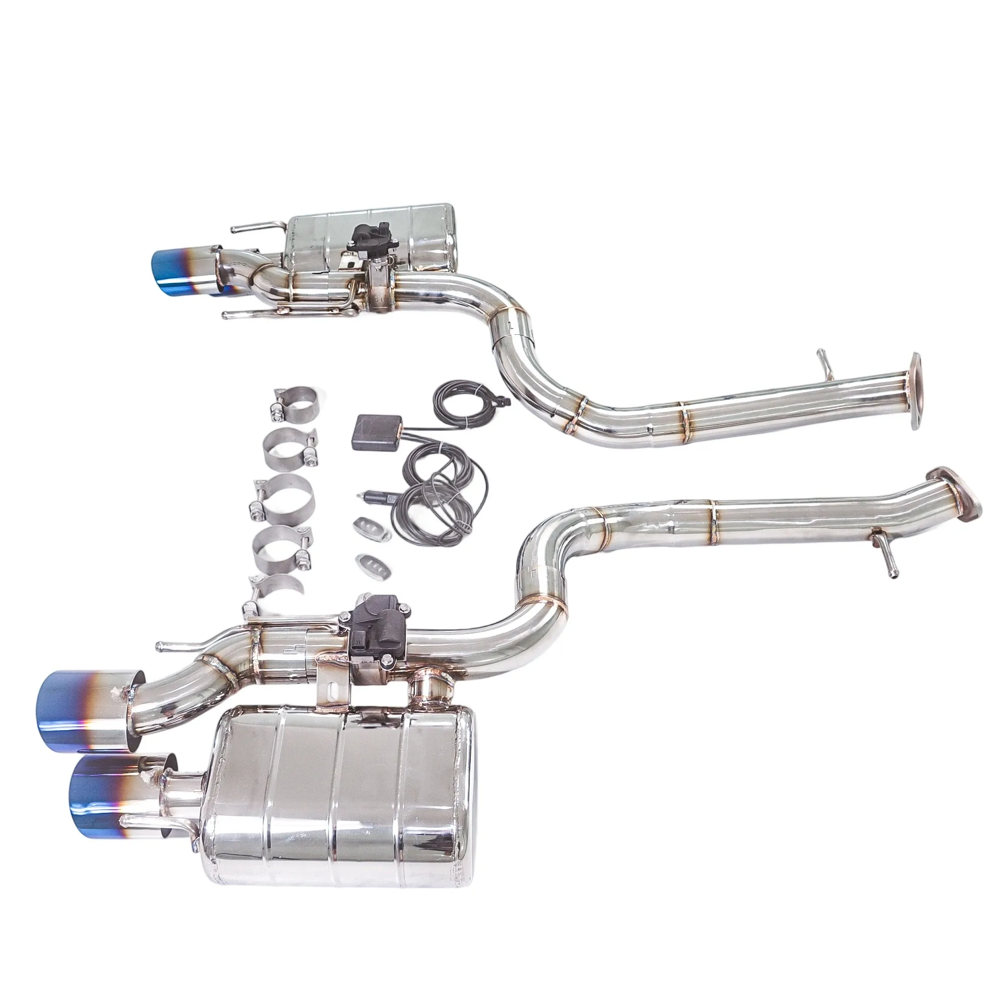 Lexus GSF RCF 5.0L Valvetronic Exhaust System | Stainless Steel Quad Tip Performance Rear Section Exhaust - Image 6