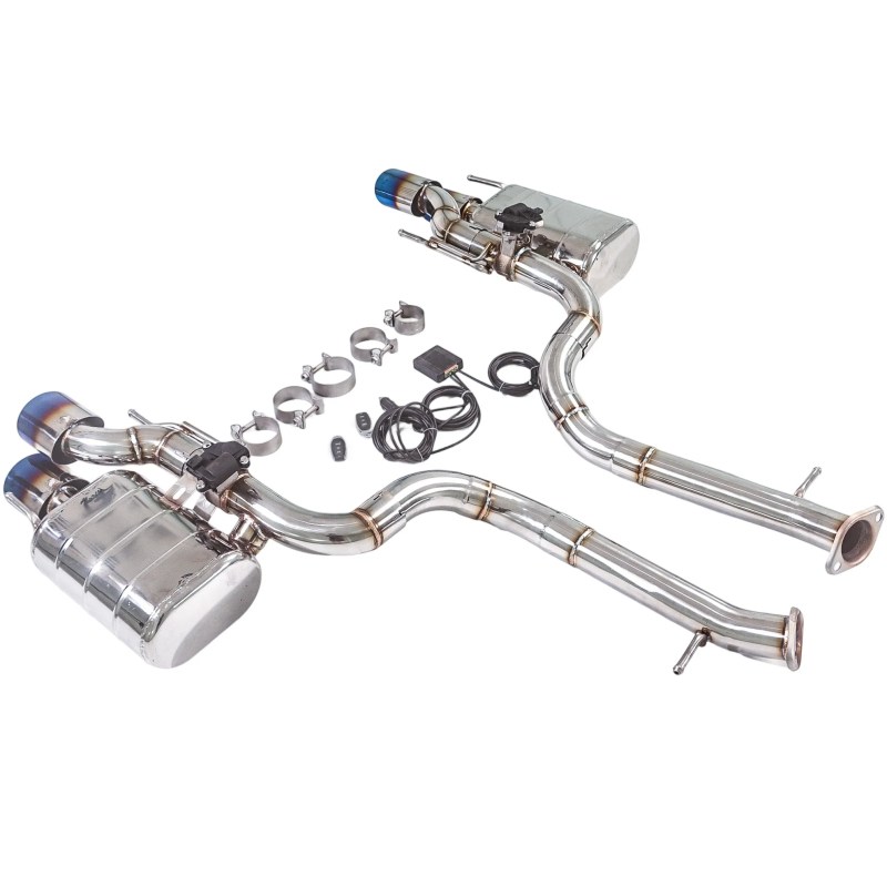 Lexus GSF RCF 5.0L Valvetronic Exhaust System | Stainless Steel Quad Tip Performance Rear Section Exhaust